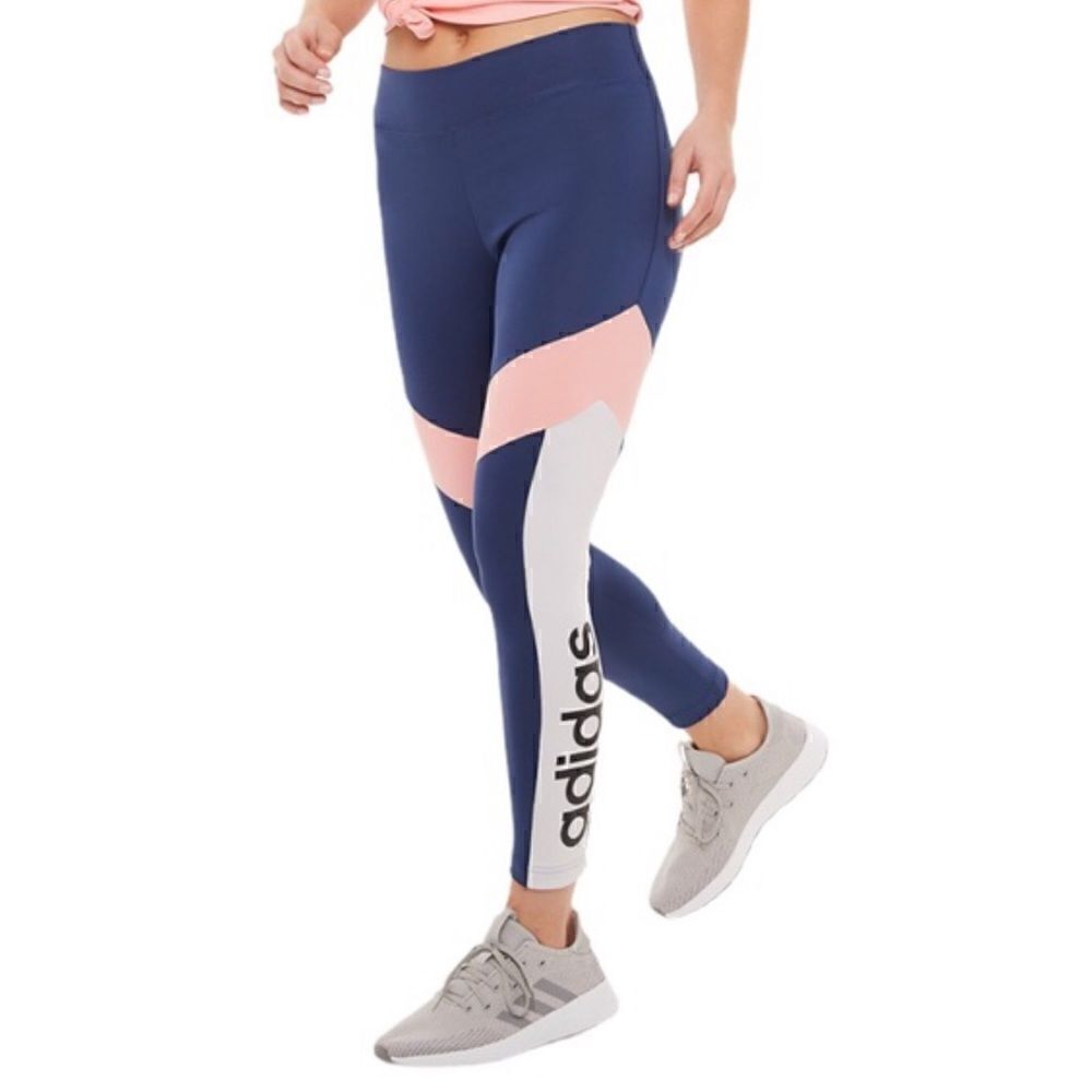 New! Adidas High Waist Ankle Active Athletic Running Colorblock Leggings